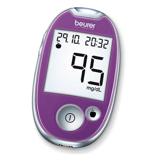 BEURER GL44 Blutzuckermessgerät mg/dl lila