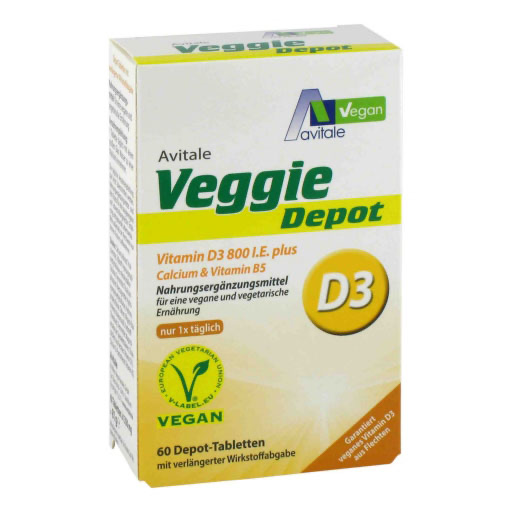 VEGGIE Depot Vitamin D3 800 I.E.+Calcium+B5 Tabl.